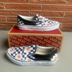 Vans Slip-On Daisy They Love Me They Love Me Not Checkerboard Shoes M 7.5 W9